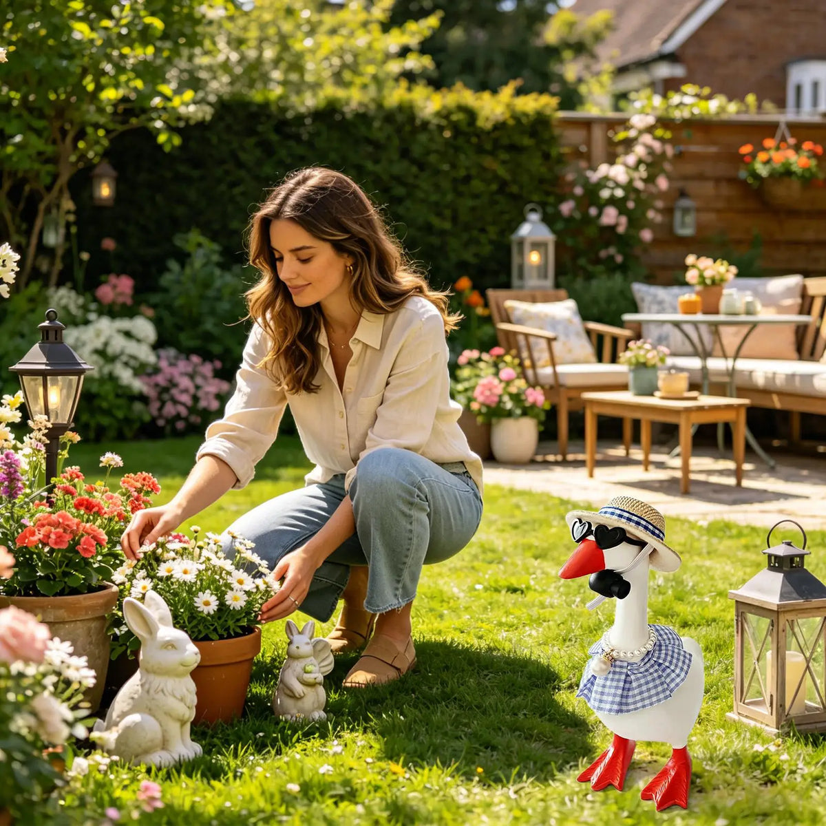 Summer Desk Goose Outfit Set – Figurine Costume Accessories