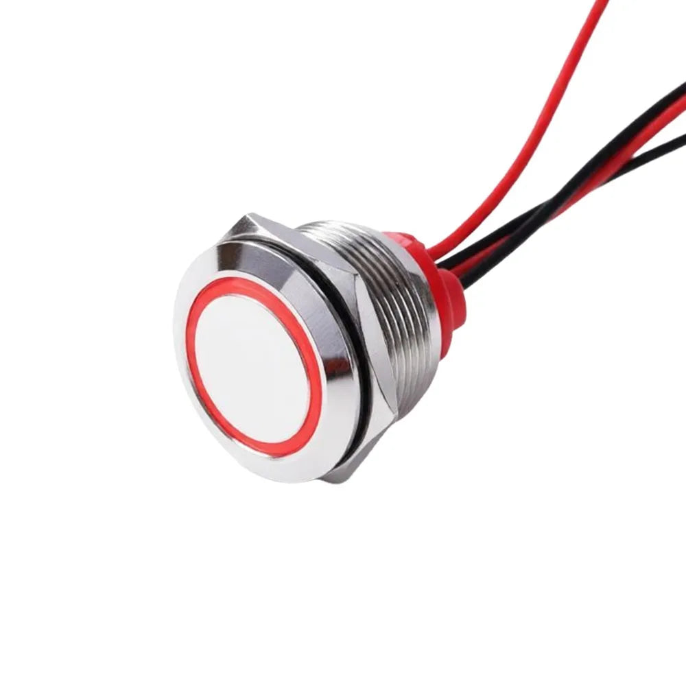 Metal Latching Push Button Switch 16/19/22mm Pre-Wired Panel Mount