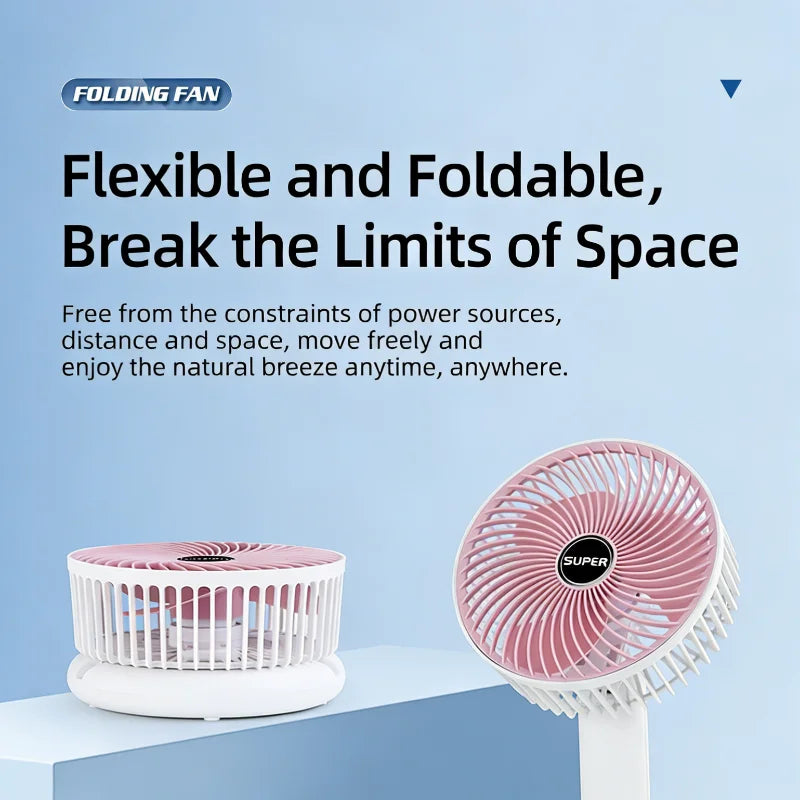USB Rechargeable Telescopic Folding Mini Desktop Fan – Silent