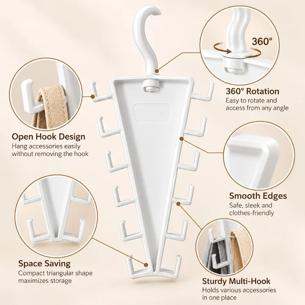 12-Hook Rotatable V-Shape Closet Hanger Organizer