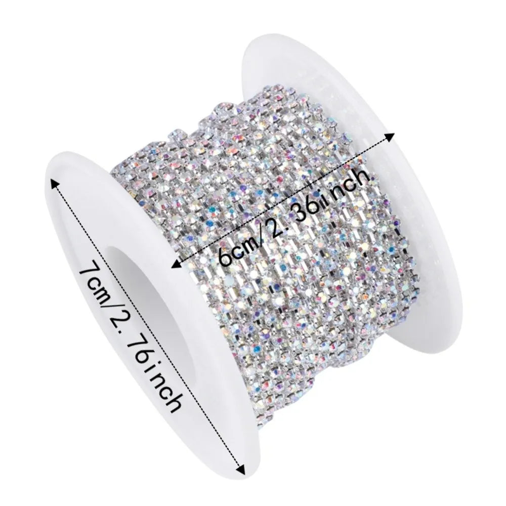SS16 4mm Crystal Rhinestone Cup Chain Trim 10 Yards DIY