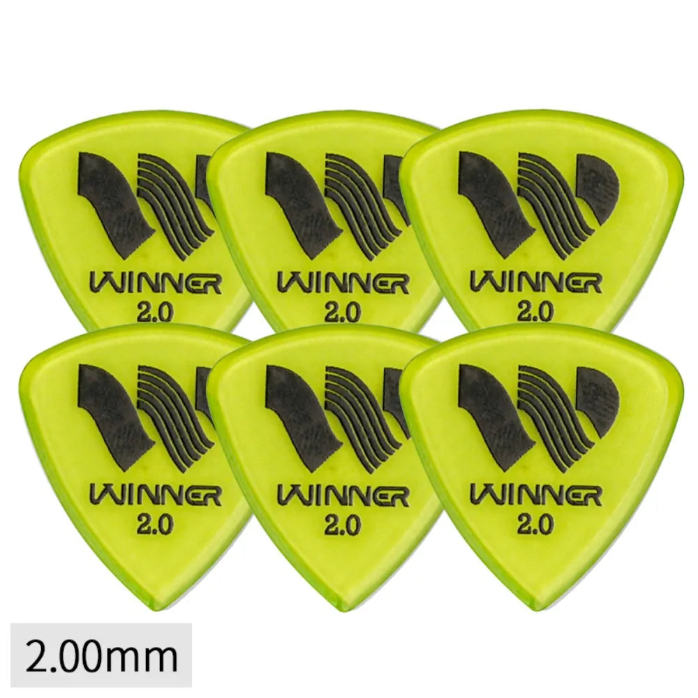 Winner 2.0mm Thick Guitar Picks | Anti-Slip Triangular – 6 Pack