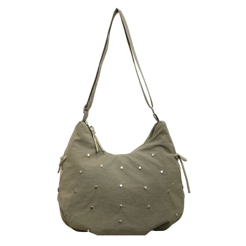 Women's Rivet Dumpling Crossbody Bag – Large Capacity Shoulder Bag