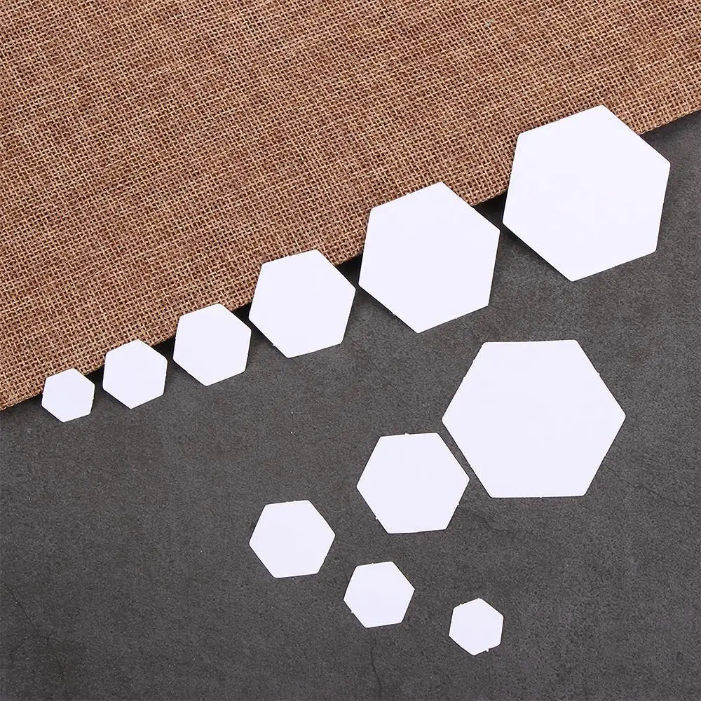 100Pcs Hexagon Paper Quilting Templates – 6 Sizes for Patchwork