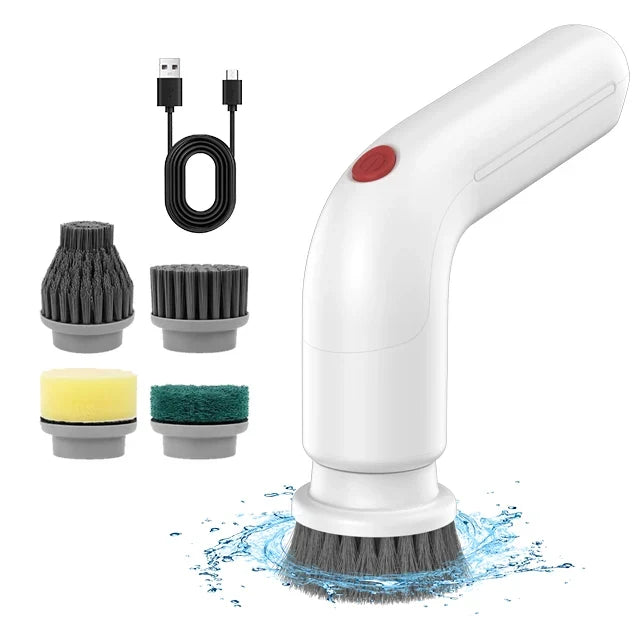 4-in-1 Electric Cleaning Brush | Long Handle Kitchen & Bath