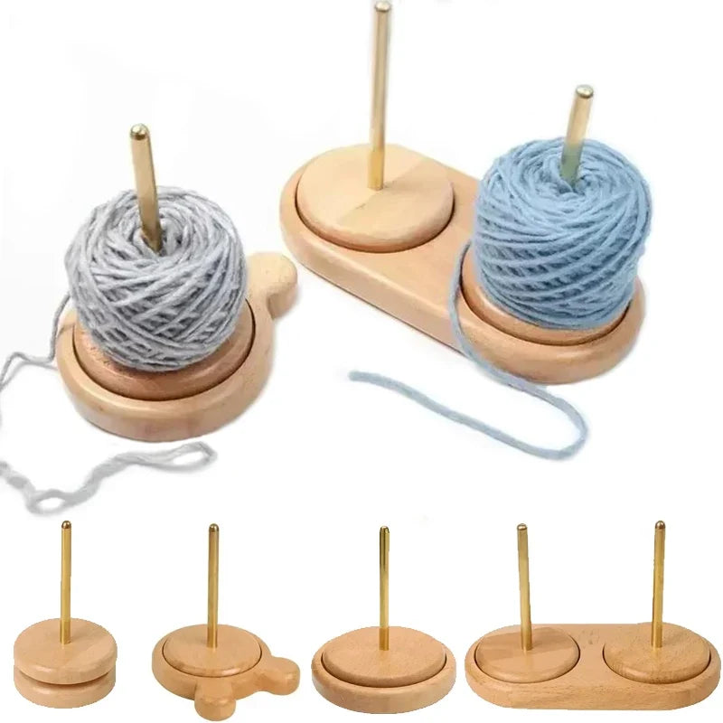 Beech Wood Rotating Yarn Holder Stand – Knitting Spool Tool