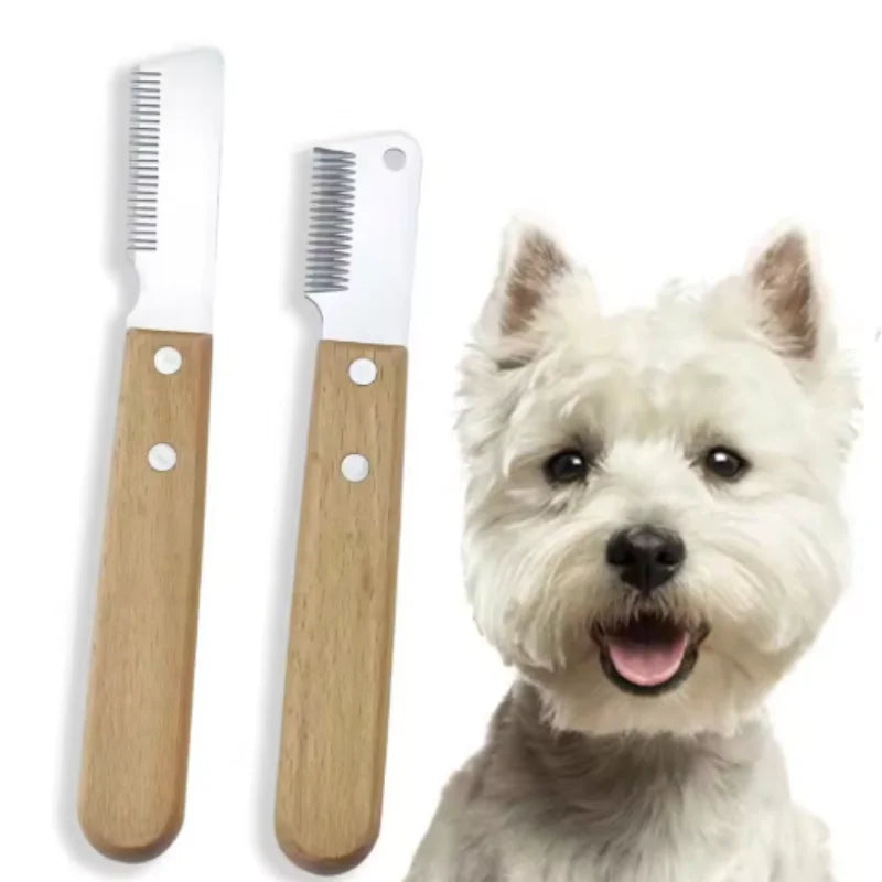 Professional Dog Grooming Comb – Steel Blade & Wooden Handle