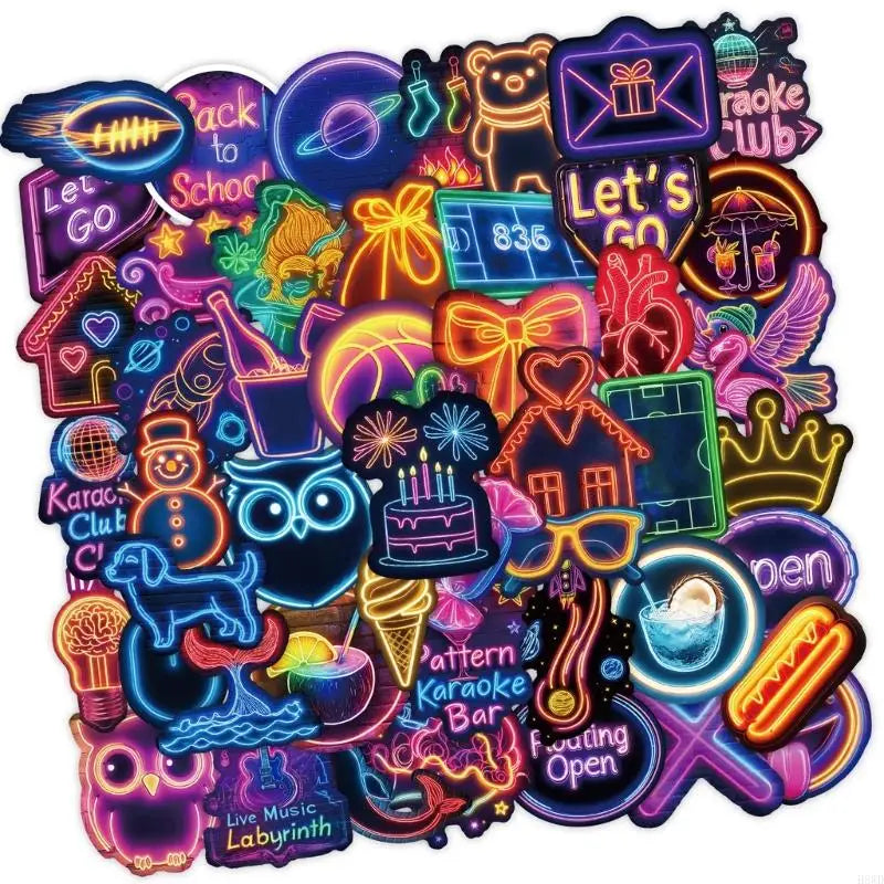 50-Sheet Funny Graffiti Sticker Pack – Retro Scrapbook Decals