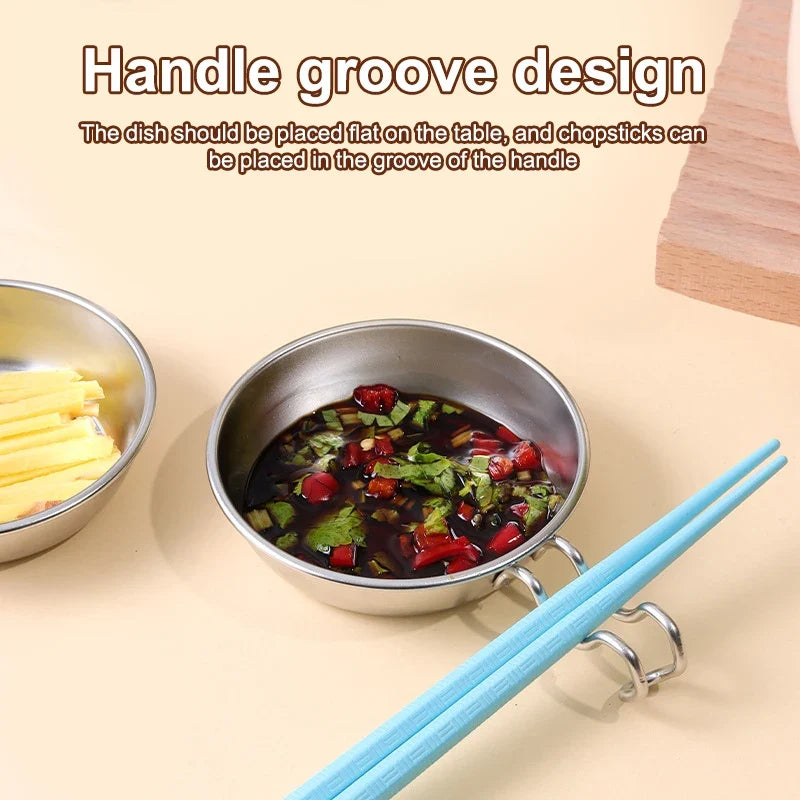 Korean Stainless Steel BBQ Dipping Sauce Dish Set