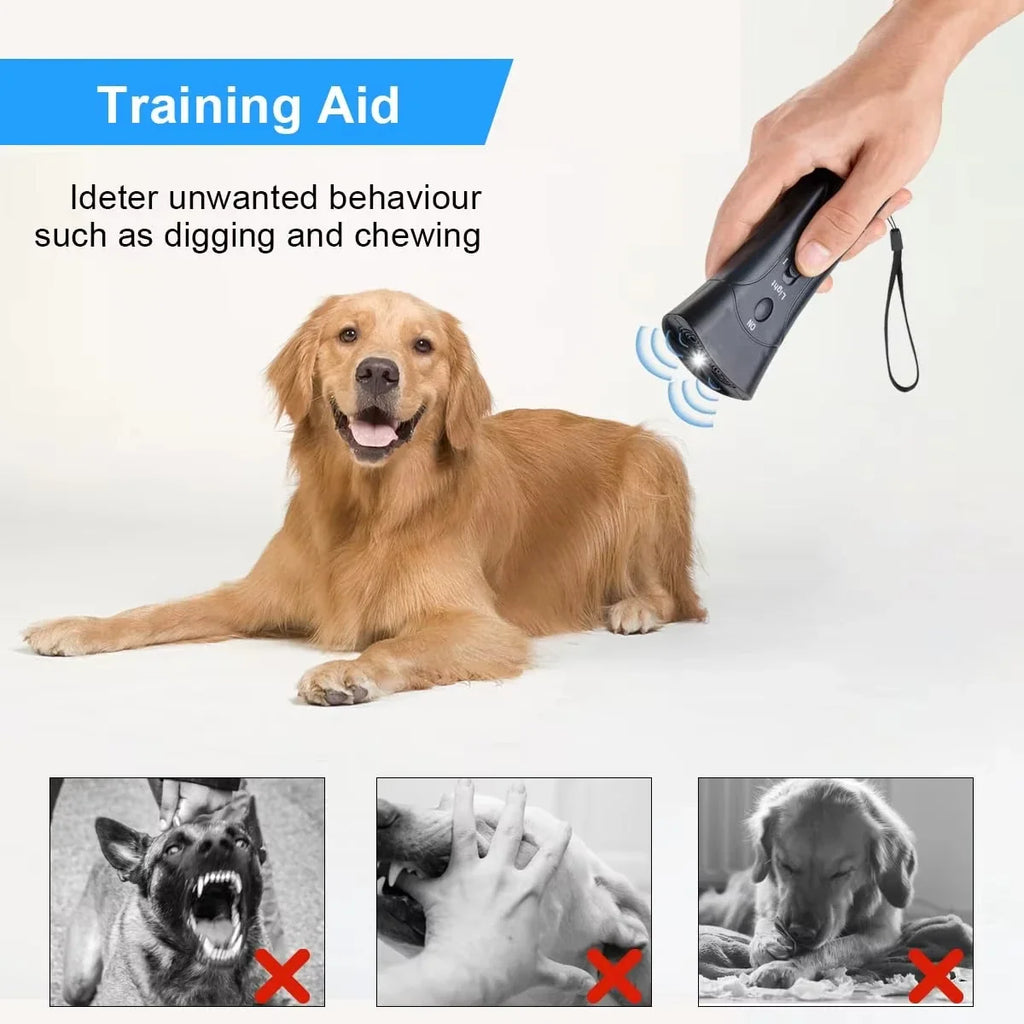 Ultrasonic LED Dog Repeller & Anti-Bark Training Device