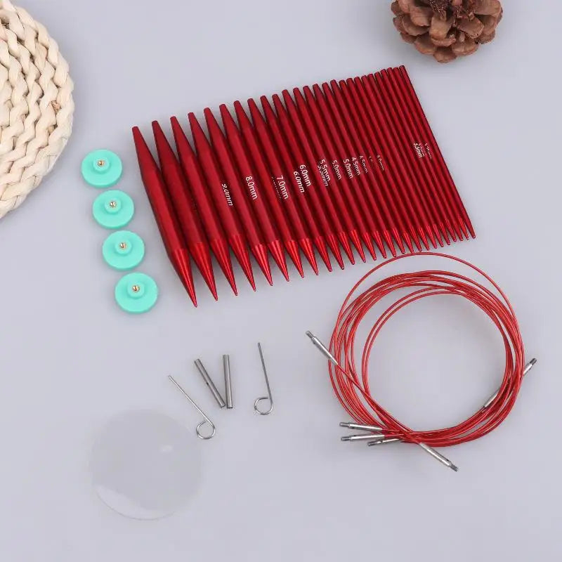 Crochet Hooks Kit with Detachable Circular Knitting Needles
