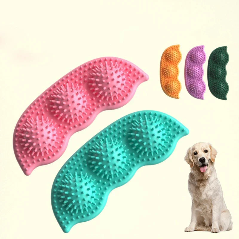 TPR Dog Chew Toy – Pea Shape Bite-Resistant Interactive Ball