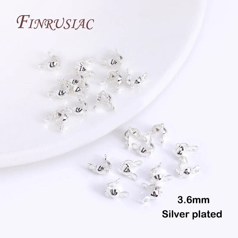 18K Gold Plated Ball Chain End Connectors & Crimp Bead Tips