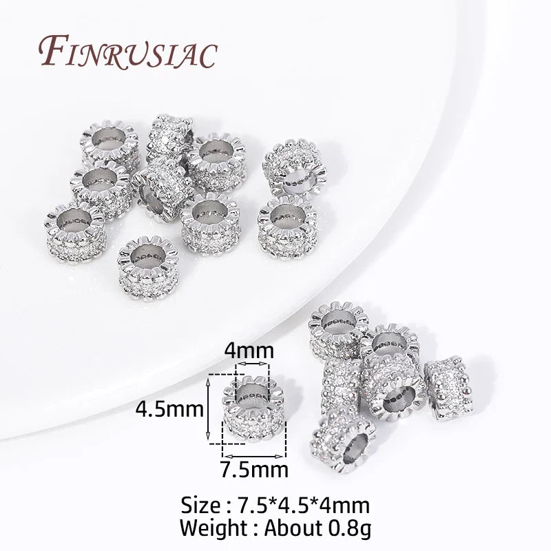 18K Gold Plated Zircon Round Spacer Beads – DIY Jewelry Making