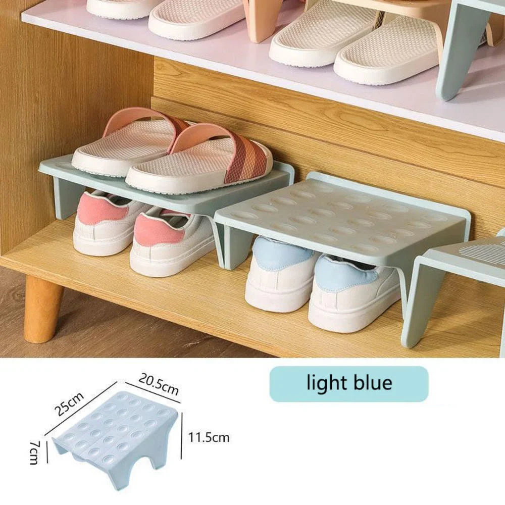 Double Layer Shoe Rack Space-Saving Organizer | Plastic