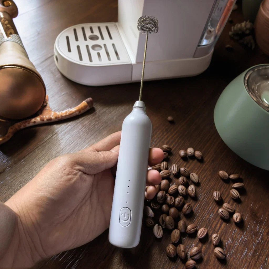USB Rechargeable Electric Milk Frother & Coffee Whisk Mixer