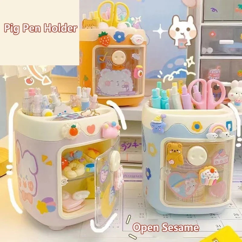 Cute Bear Pencil Holder & Multipurpose Desk Organizer Box