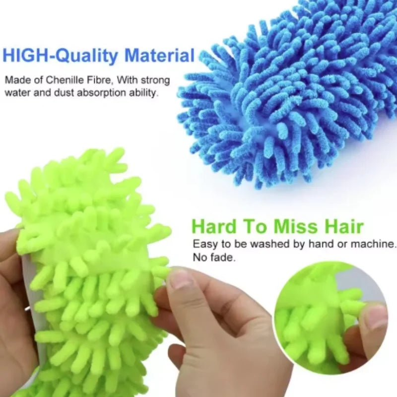 Microfiber Floor Cleaning Slippers – Washable Mop Shoes 2pcs