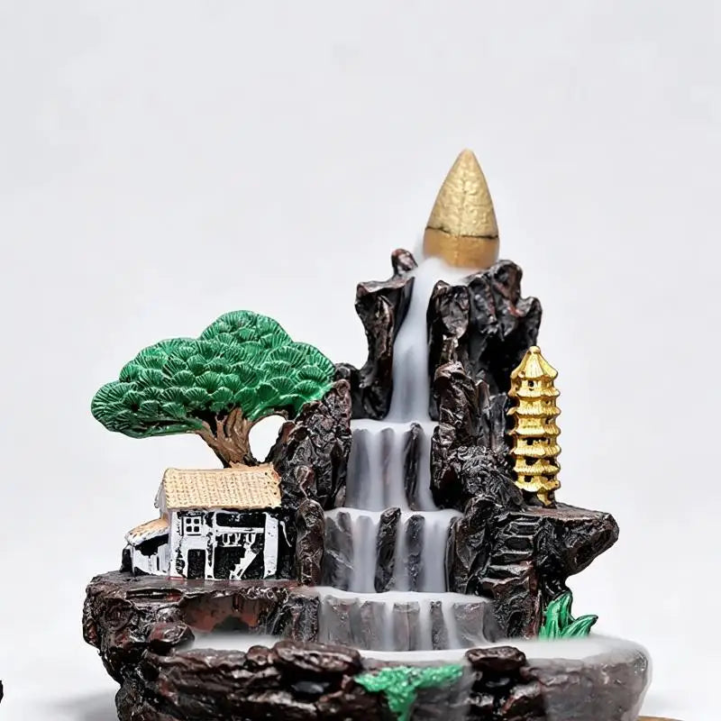 Resin Mountain Waterfall Backflow Incense Burner – Zen Decor
