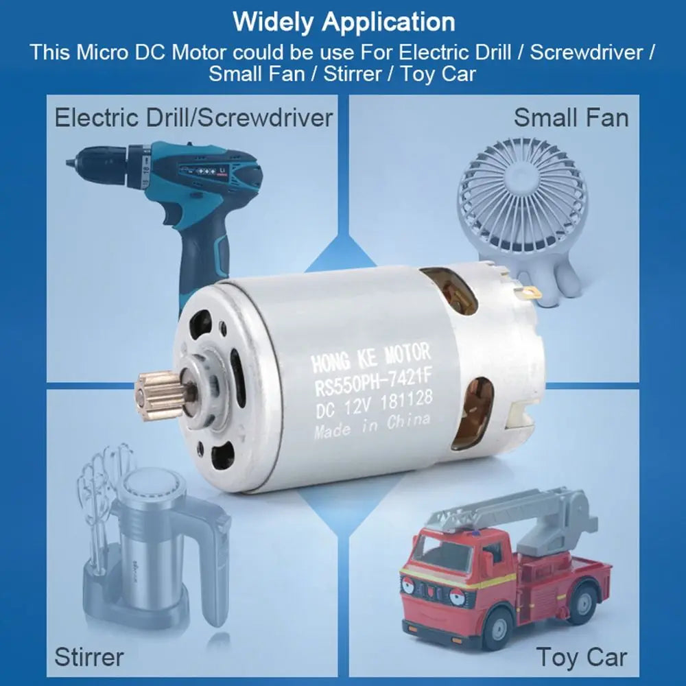 RS550 DC Motor for Cordless Drill & Reciprocating Saw 10.8–25V