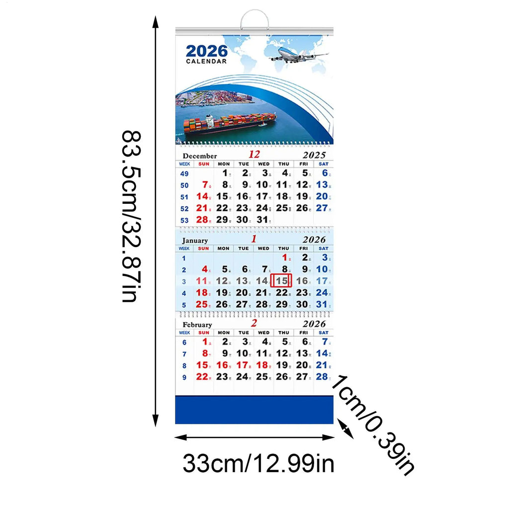 2026 Aviation Wall Calendar – 4-Fold Monthly Planner Gift