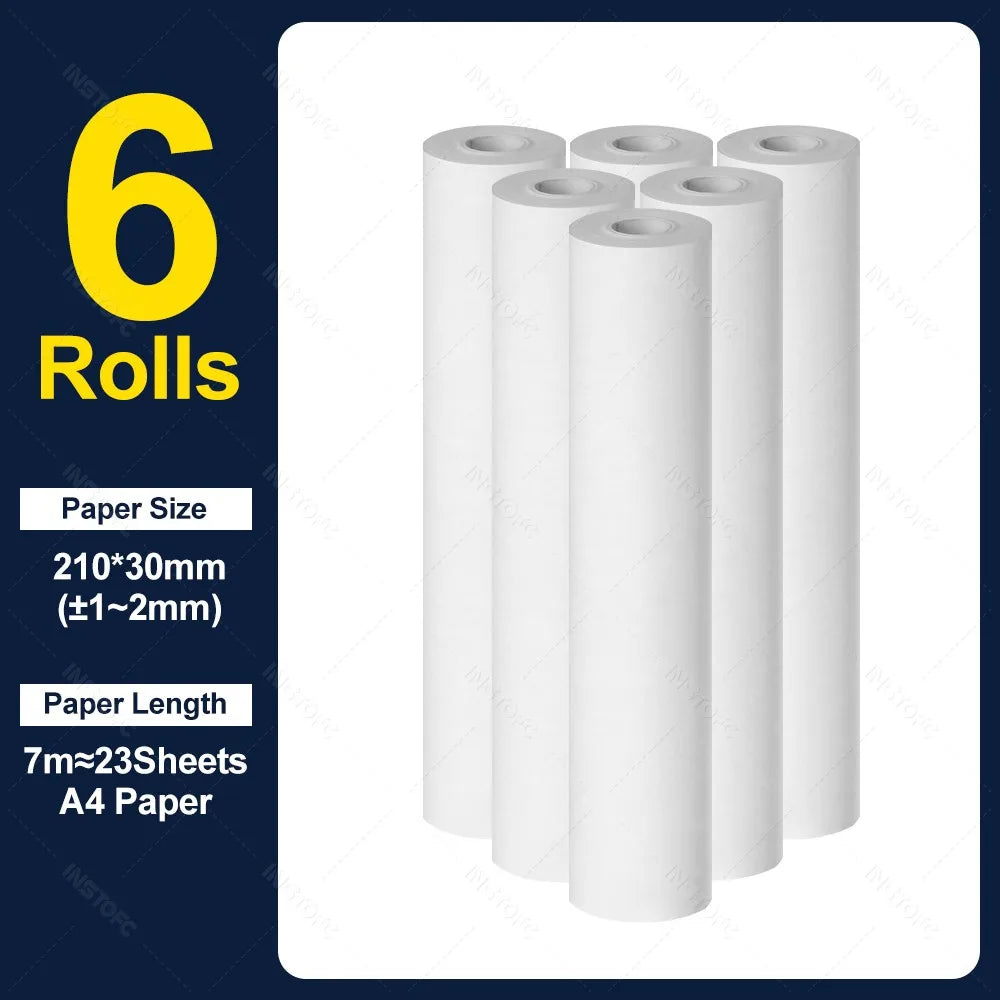 PeriPage A4 Thermal Paper Rolls 210mm BPA-Free – 7M Per Roll