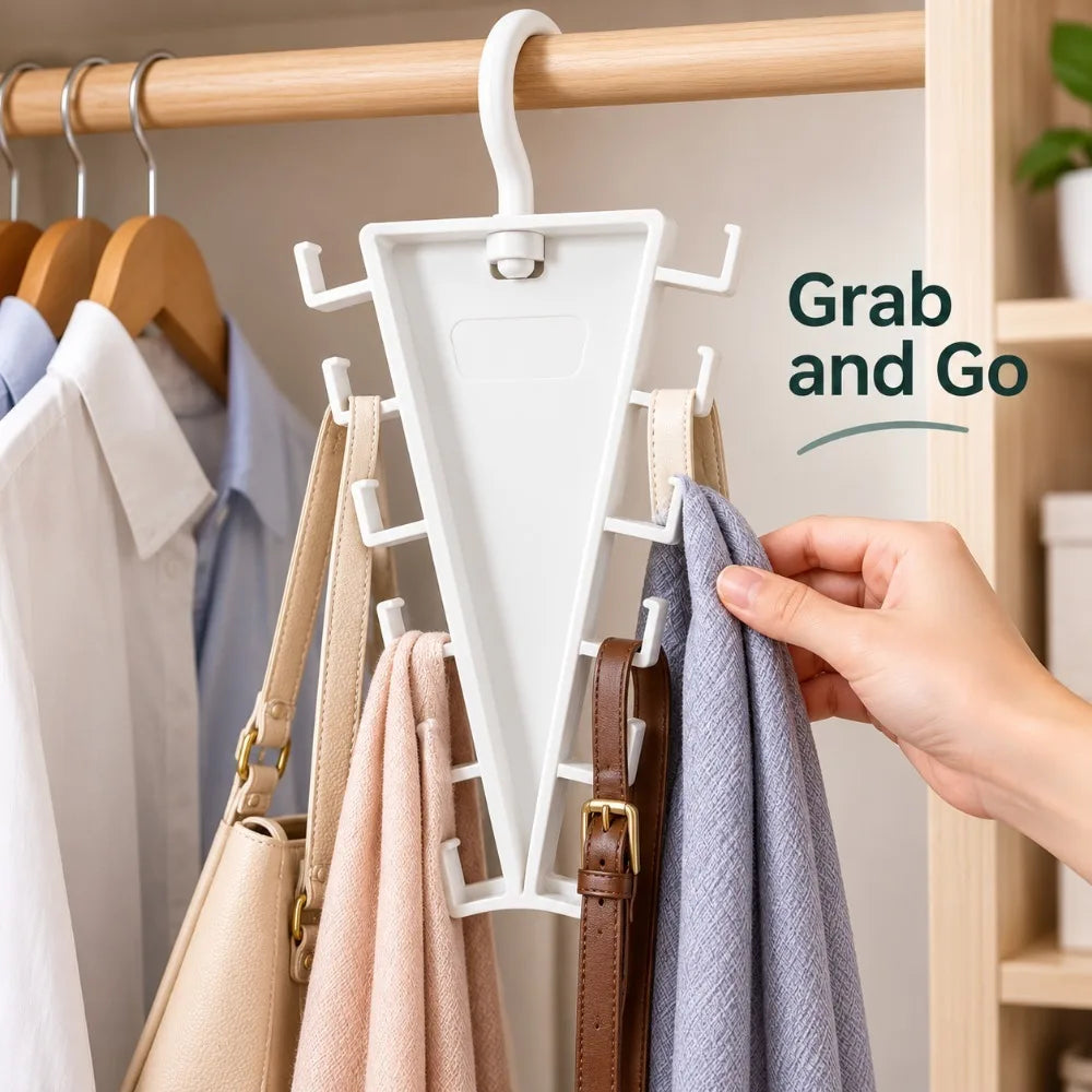 12-Hook Rotatable V-Shape Closet Hanger Organizer