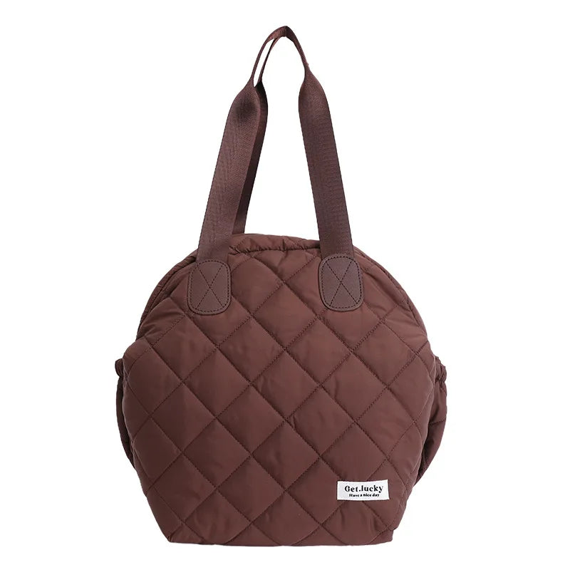 Diamond Pattern Large-Capacity Women's Backpack | Flannel