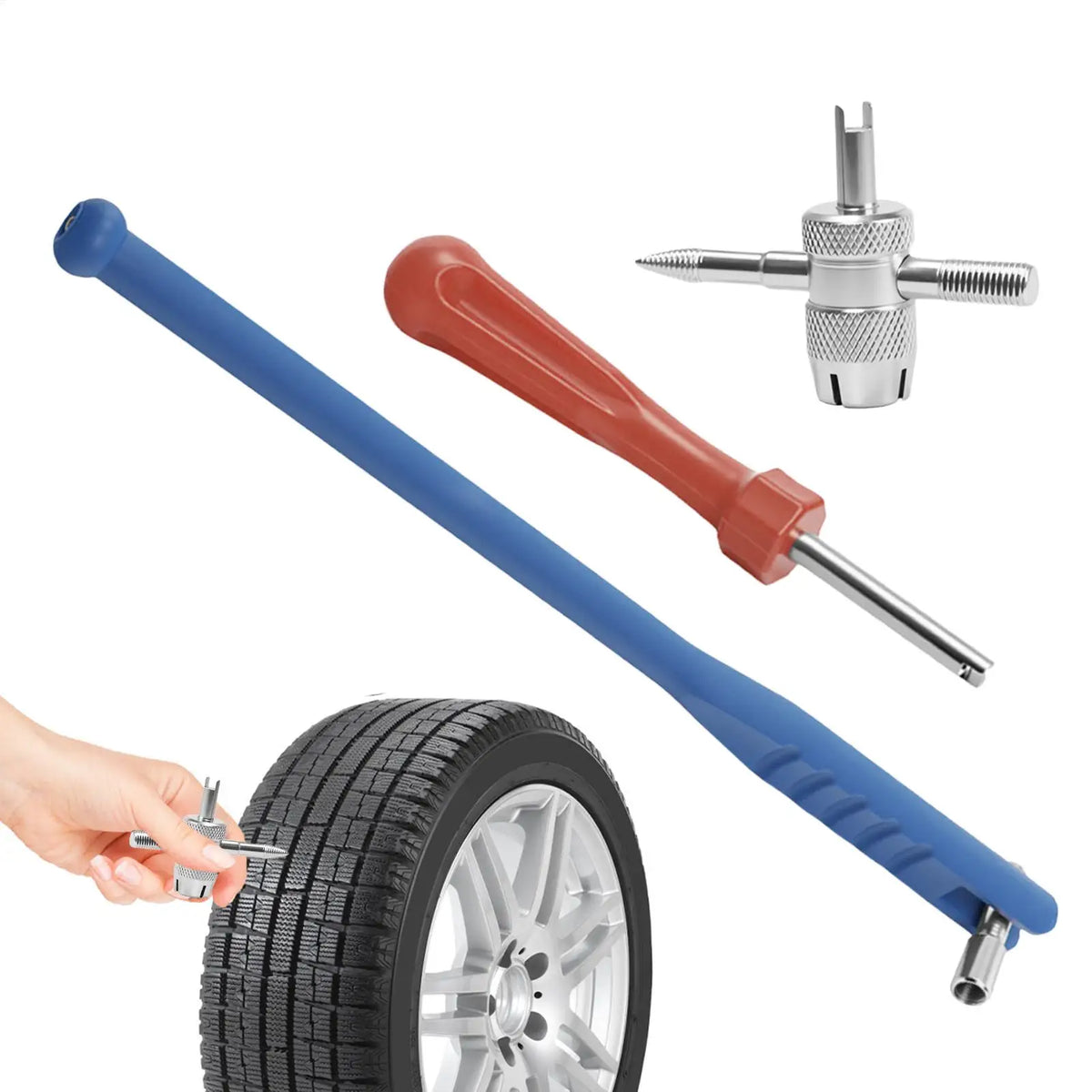 3-Piece Valve Stem Removal Tool Set – Car, Bike & Motorcycle