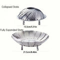 Foldable Stainless Steel Steamer Basket & Collapsible Rack