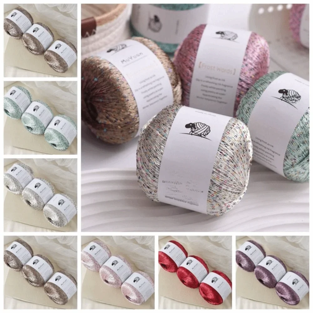Nylon Sequin Crochet Thread 50g – DIY Woven Craft Yarn