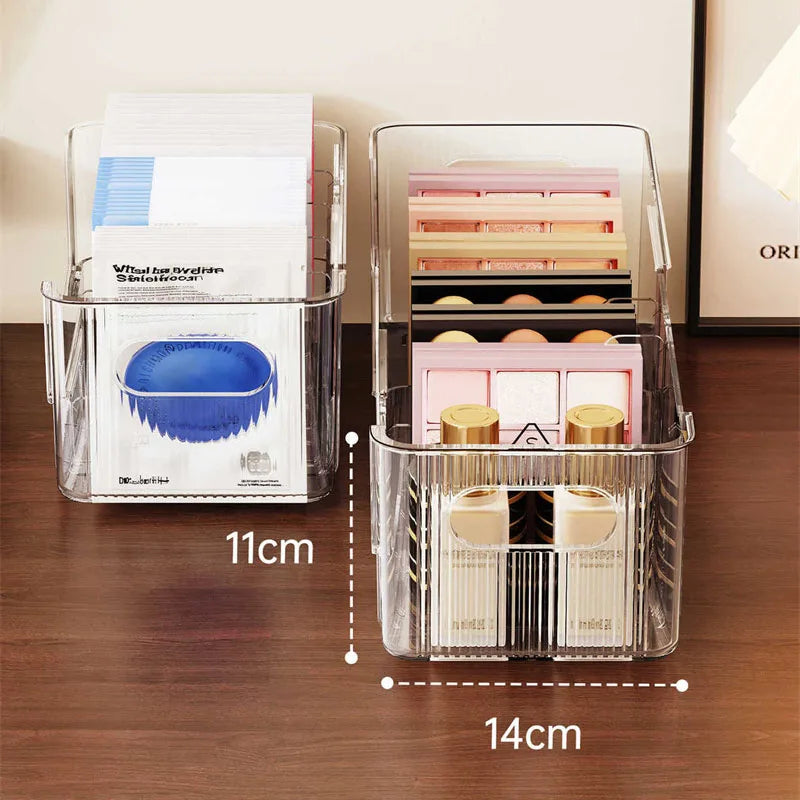 Telescopic Makeup Organizer Box with Removable Dividers