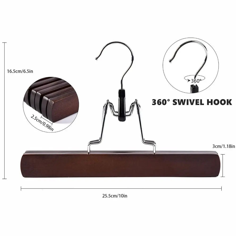 Wooden Horse-Face Skirt & Pants Hanger – Non-Slip Retro Rack