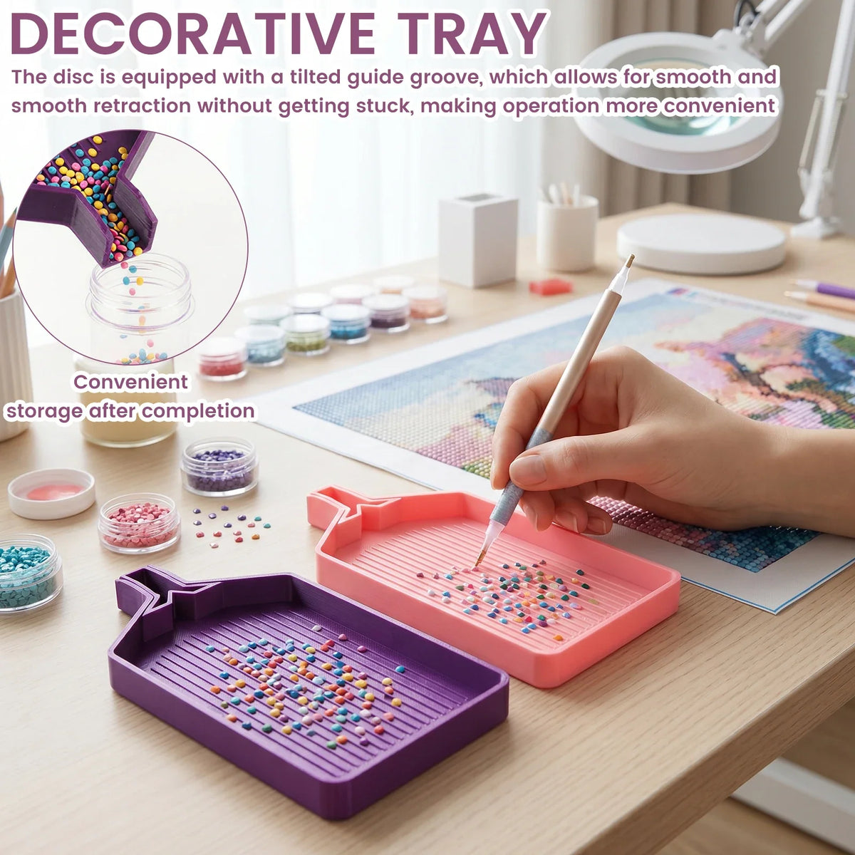 Diamond Painting Tray Kit – Dustproof Lid & Organizer, 2pcs