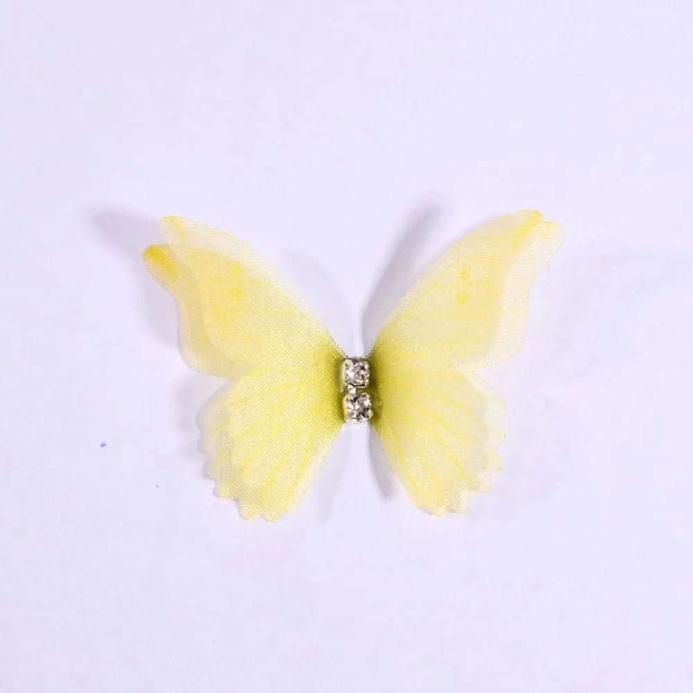 50Pcs 3D Organza Butterfly Appliques – Colorful Mesh Patches