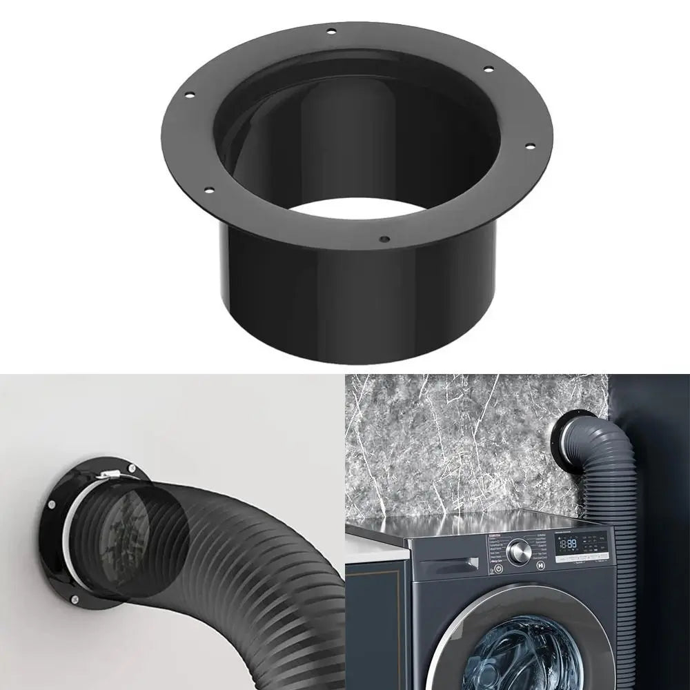 ABS Round Wall Flange Connector – Black Ventilation Pipe Joint