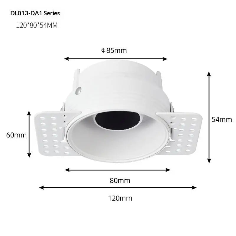Trimless Recessed LED Downlight GU10 MR16 Anti-Glare Spotlight