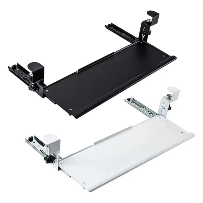 Under Desk Keyboard Tray – No-Drill Clamp Mount & Wrist Rest