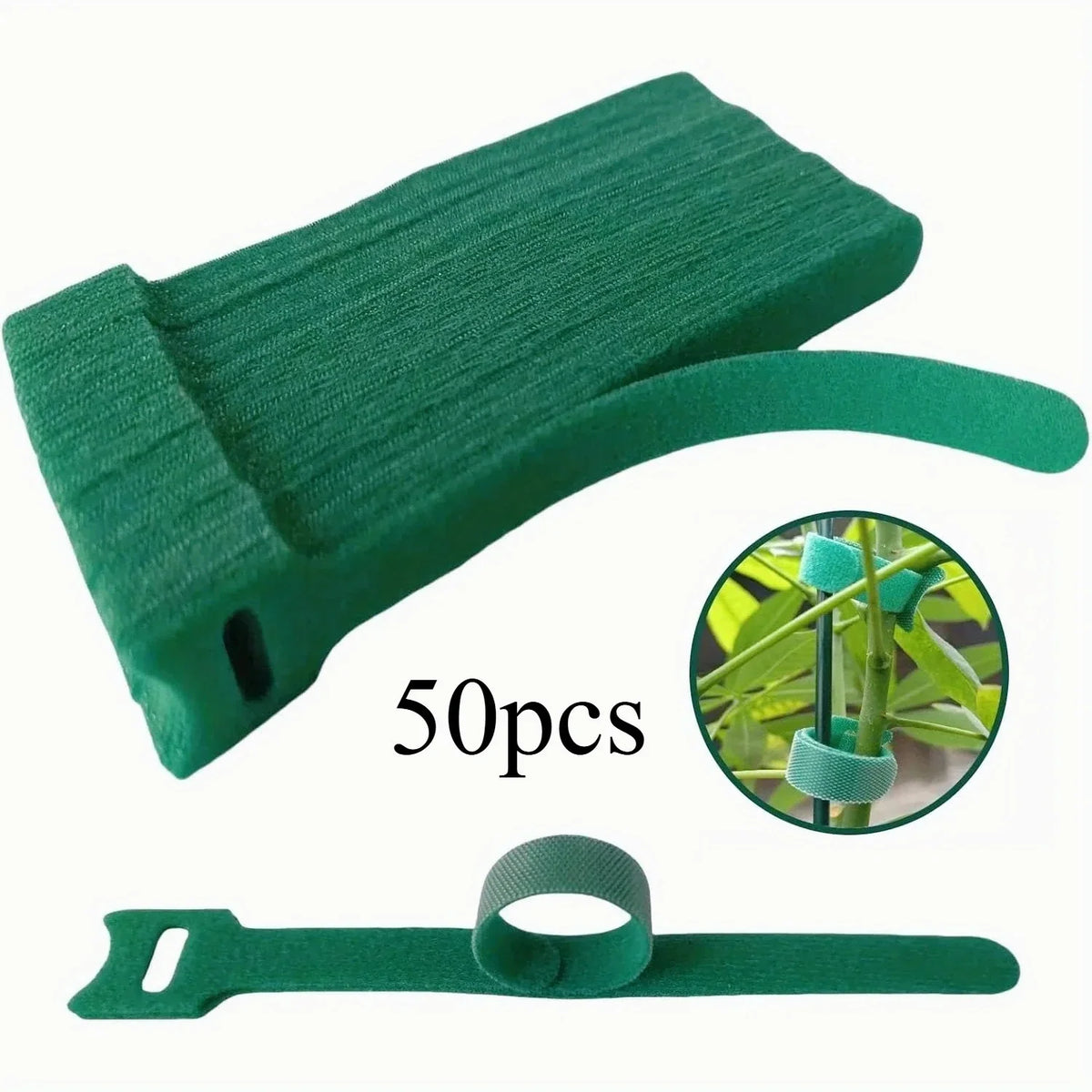 Reusable Nylon Plant Ties Hook & Loop Fasteners – 50/100 Pack