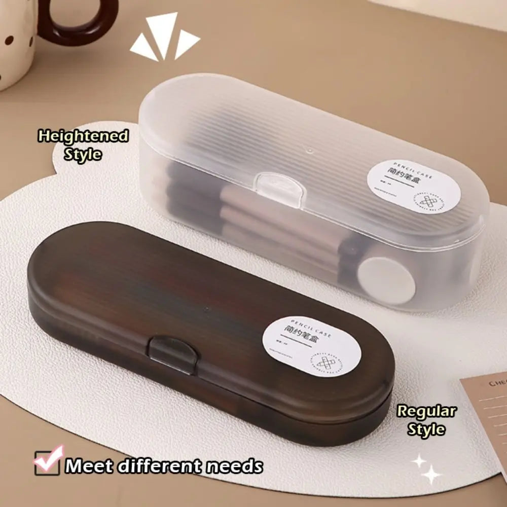 Transparent Plastic Pencil Case Stackable Stationery Storage Box