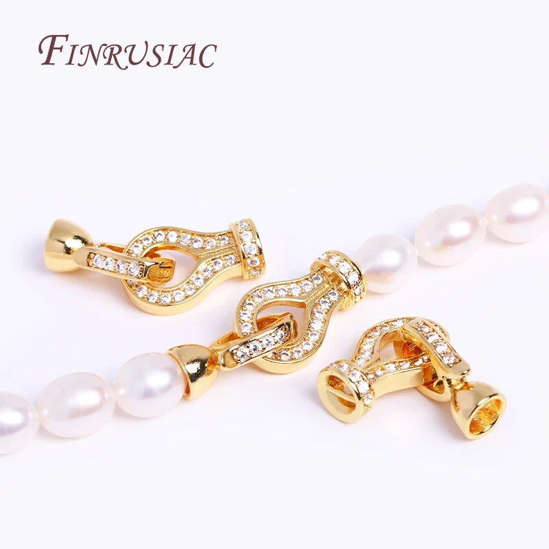 18K Gold Plated Zircon Bead Clasp | DIY Necklace Jewelry