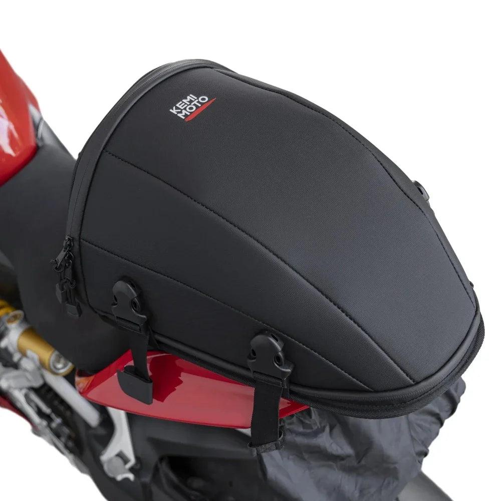 KEMITOUR 12.5L Waterproof Expandable Motorcycle Tail Saddle Bag