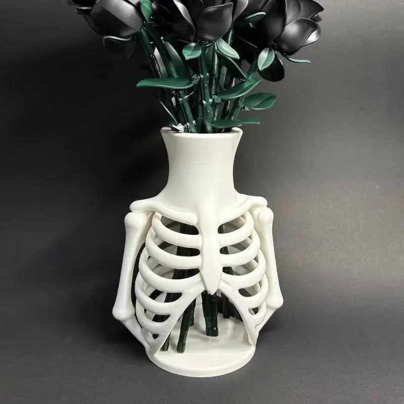 3D Printed Skeleton Ribcage Vase | Gothic Halloween Décor