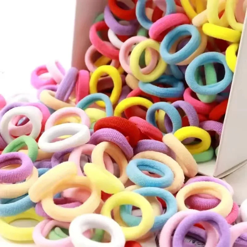 200PCS Colorful Nylon Elastic Hair Ties for Girls | Ponytail Bands