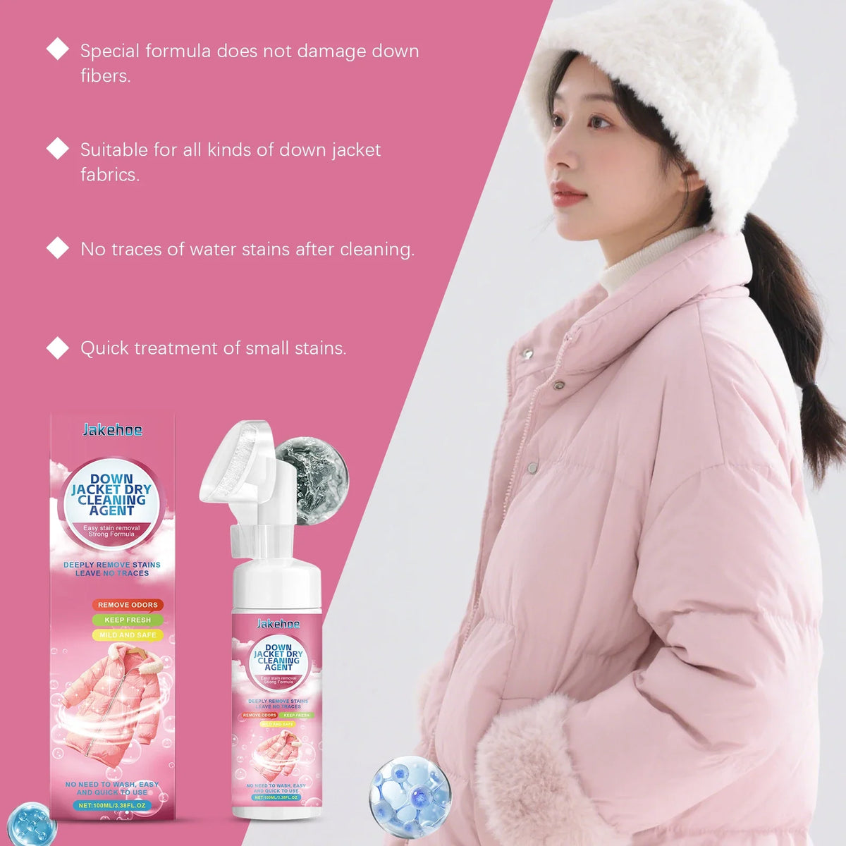 JAKEHOE Down Jacket Dry Cleaning Spray | Stain & Odor Remover