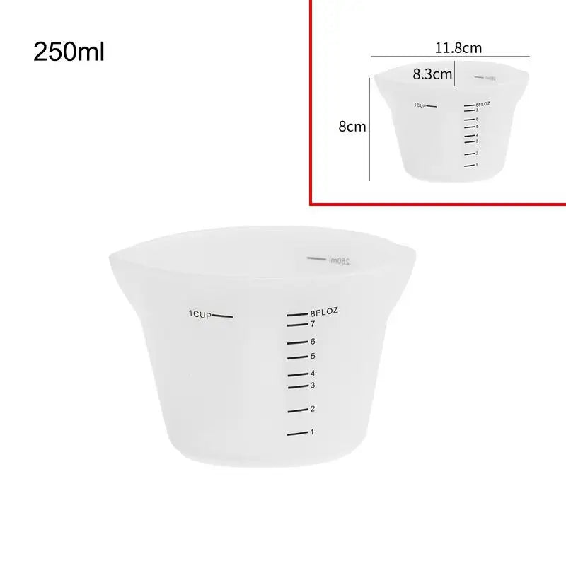 Silicone Measuring Cups 250ml & 500ml – Nonstick Resin Craft Tool