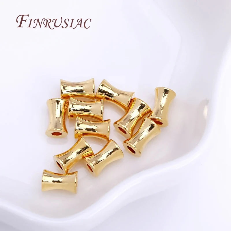 Gold Plated Bamboo Tube Spacer Beads 4×6mm | DIY Jewelry