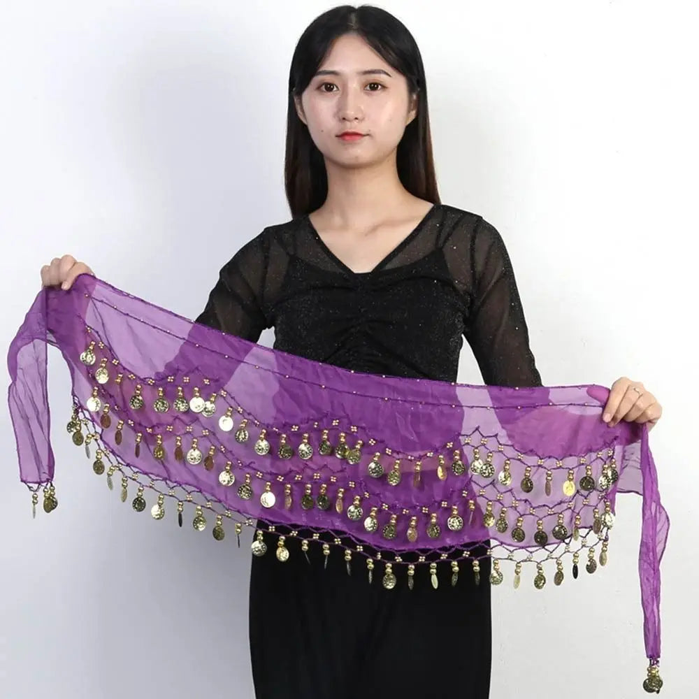 Women's Belly Dance Hip Scarf – Sequin Tassel Wrap Belt Skirt