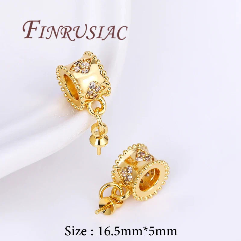 18K Gold Plated Pearl Pendant Charm – DIY Jewelry Supplies
