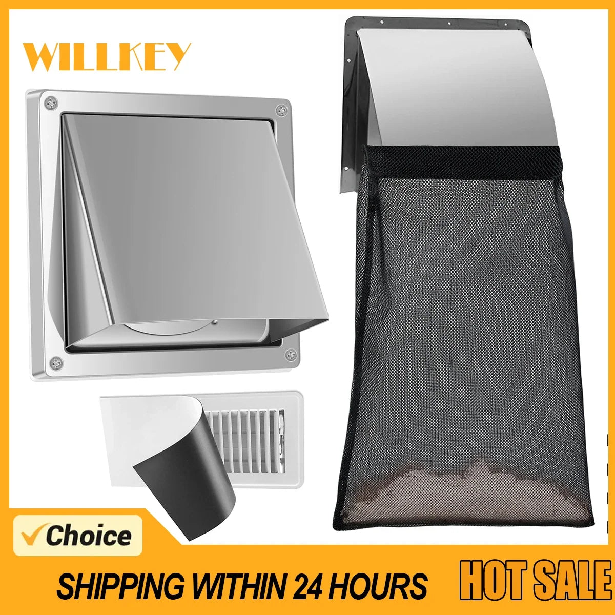 4-Inch Exterior Wall Vent Cover Kit – Dryer & Exhaust Vent